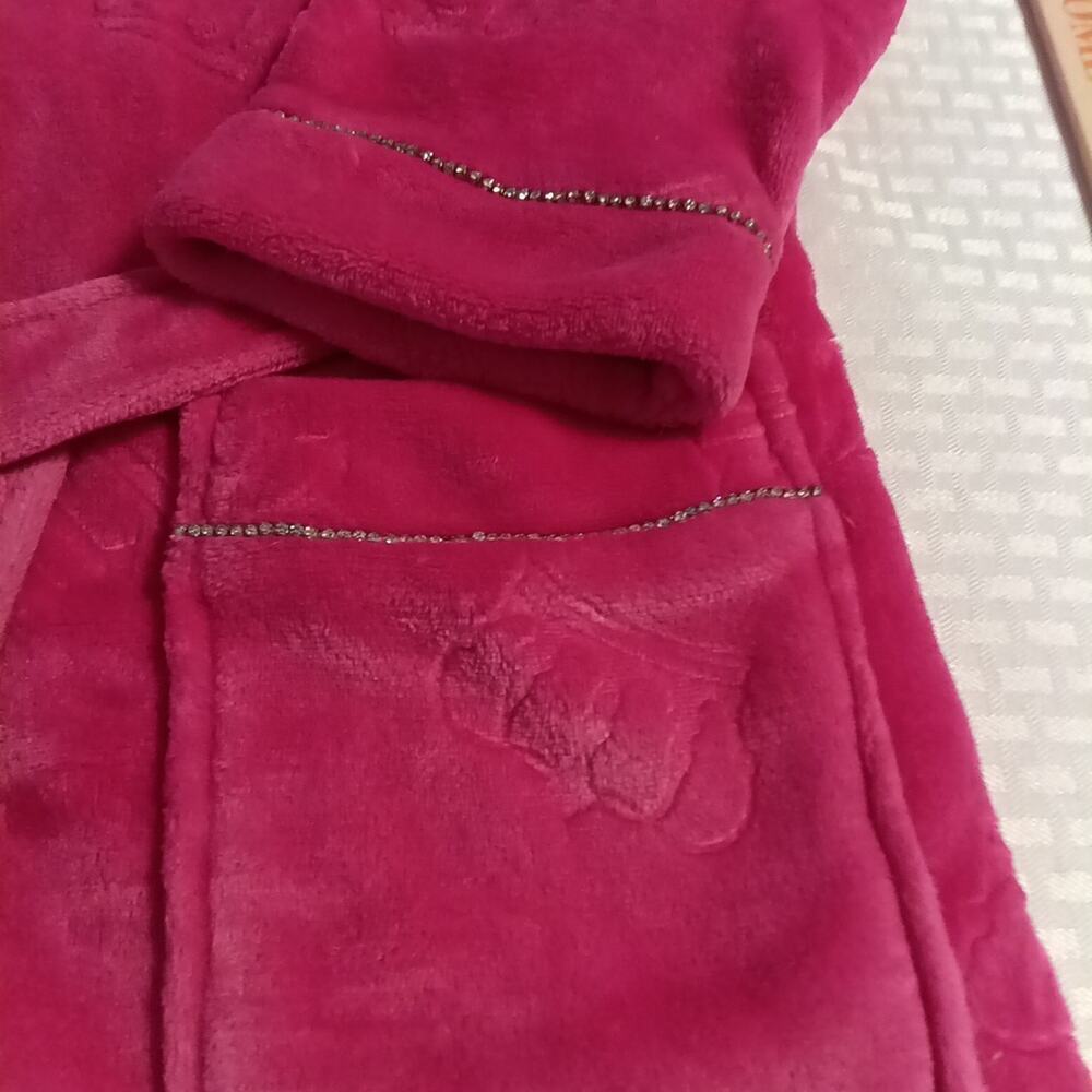 Juicy Couture Women's Pink Crown Robe Size S/M Y2K 2000s Barbiecore Glam Luxury - Picture 2 of 6